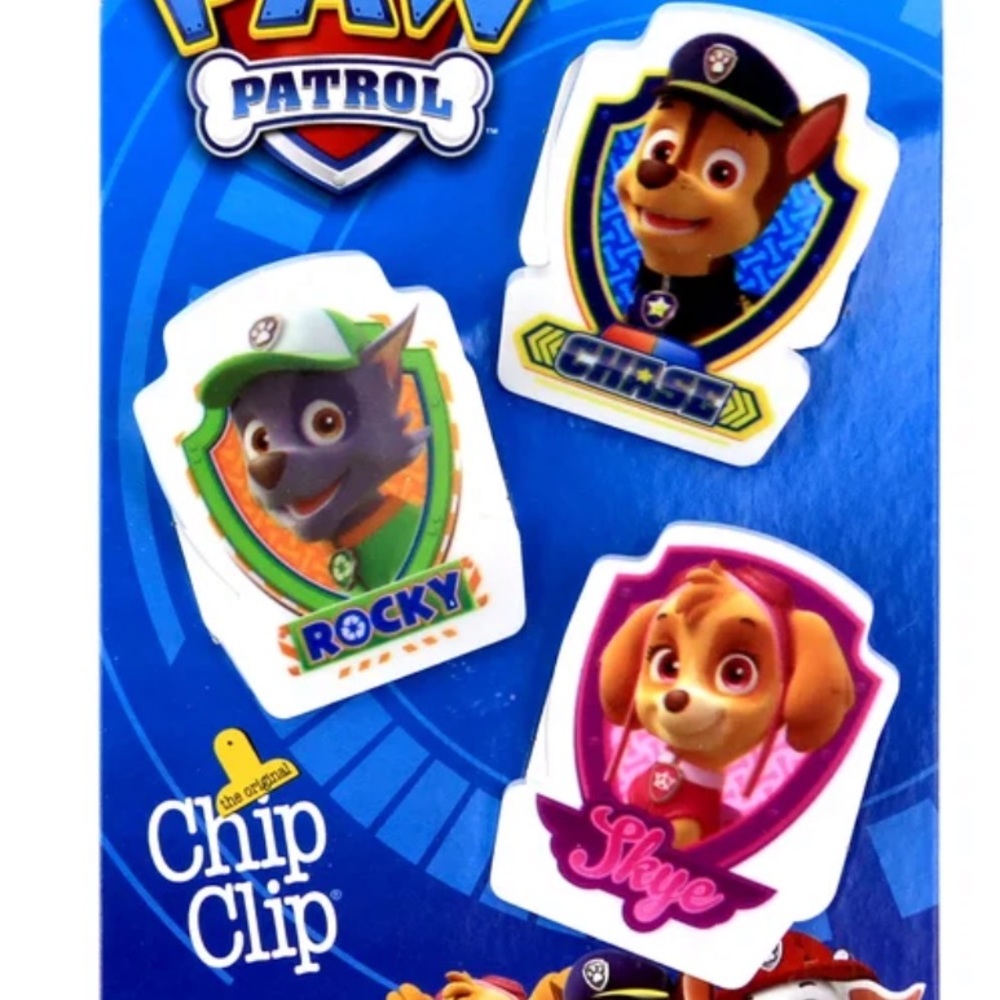 Nickelodeon Paw Patrol Chip Clips (Set of 3 Peeking Clips)